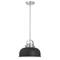Hello Honey® Arte Black & Nickel Industrial Metal 2-Tone Ceiling Light